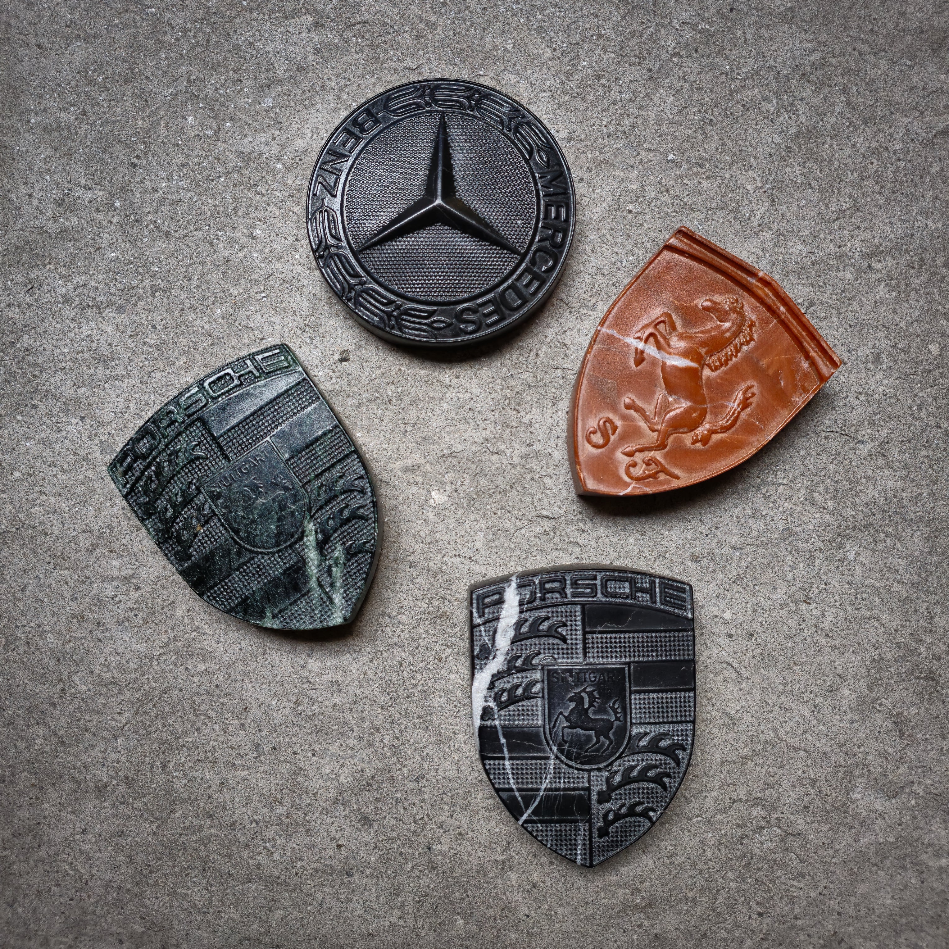 Marble Car Badge Paperweights